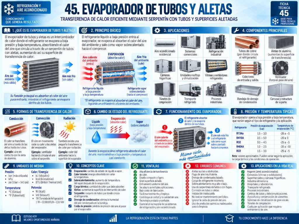 45. Evaporador de Tubos y Aletas — Ficha Técnica 45